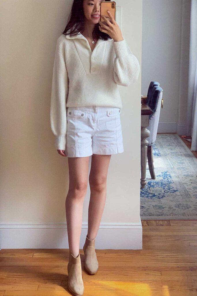 Sezane Micky White Wool Jumper
